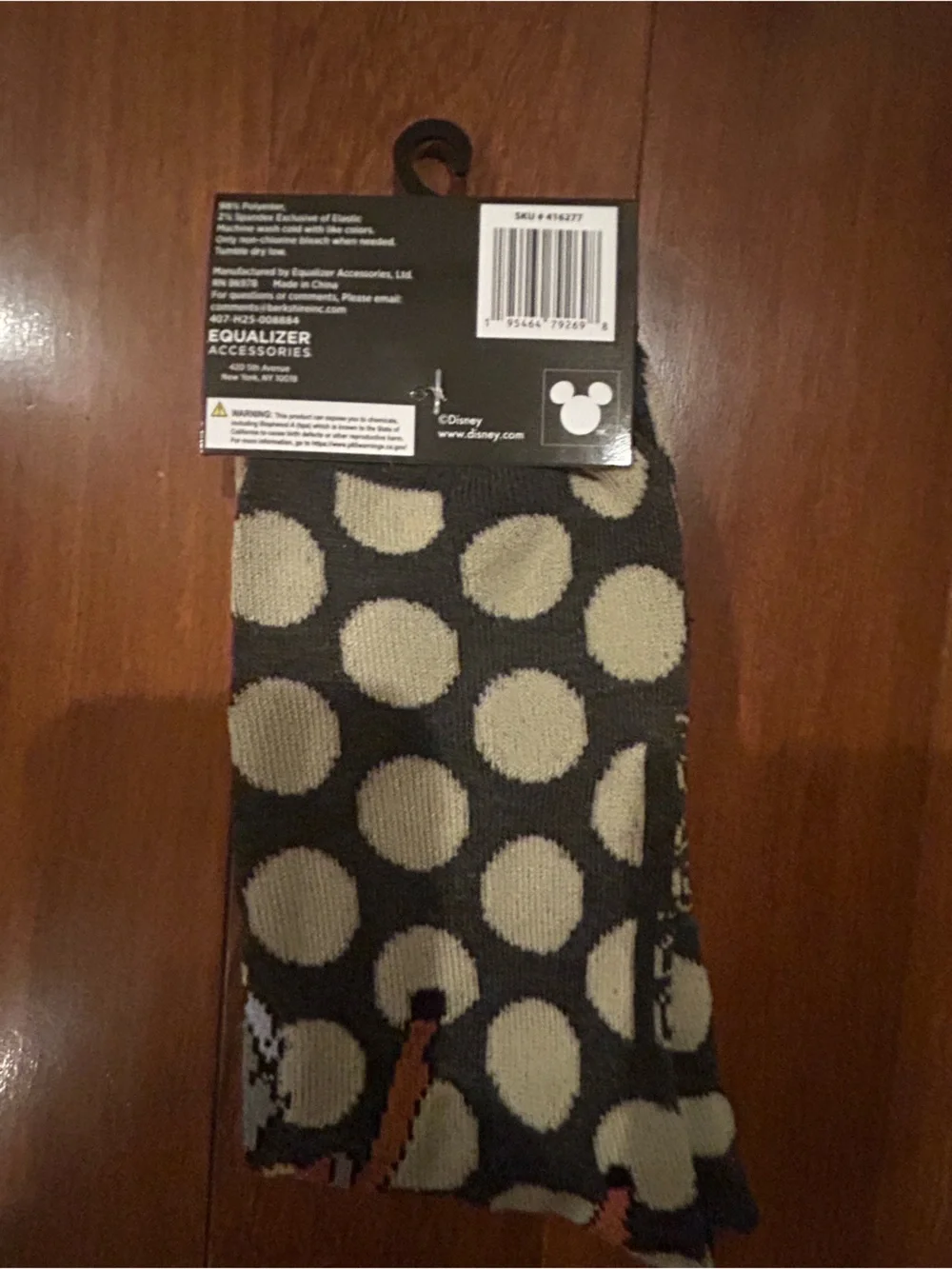 Disney Brown and Cream Polka Dot Socks with Bambi Accent